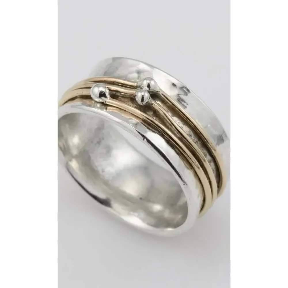 Two-Tone Green Amethyst Artisan Statement Ring Sz 8 NWT